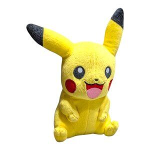 POKEMON Sitting PIKACHU PLUSH 9" Nintendo TOMY 2016 OFFICIAL Yellow CLEAN